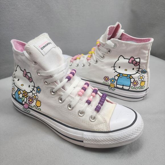 Converse x Hello Kitty Chuck Taylor All Star Hi Flowers 164629F Womens 9.5 - Picture 1 of 8